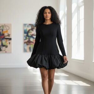 Express- Contemporary Black Bubble Dress
